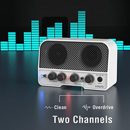 LEKATO Mini Guitar Amp Rechargeable Electric Guitar – Side View