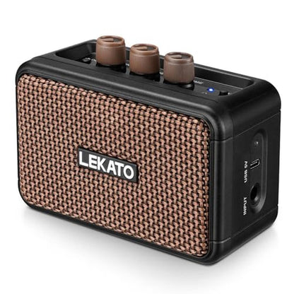 Guitar Amp: LEKATO Mini Electric 5W Rechargeable Guitar – Front View