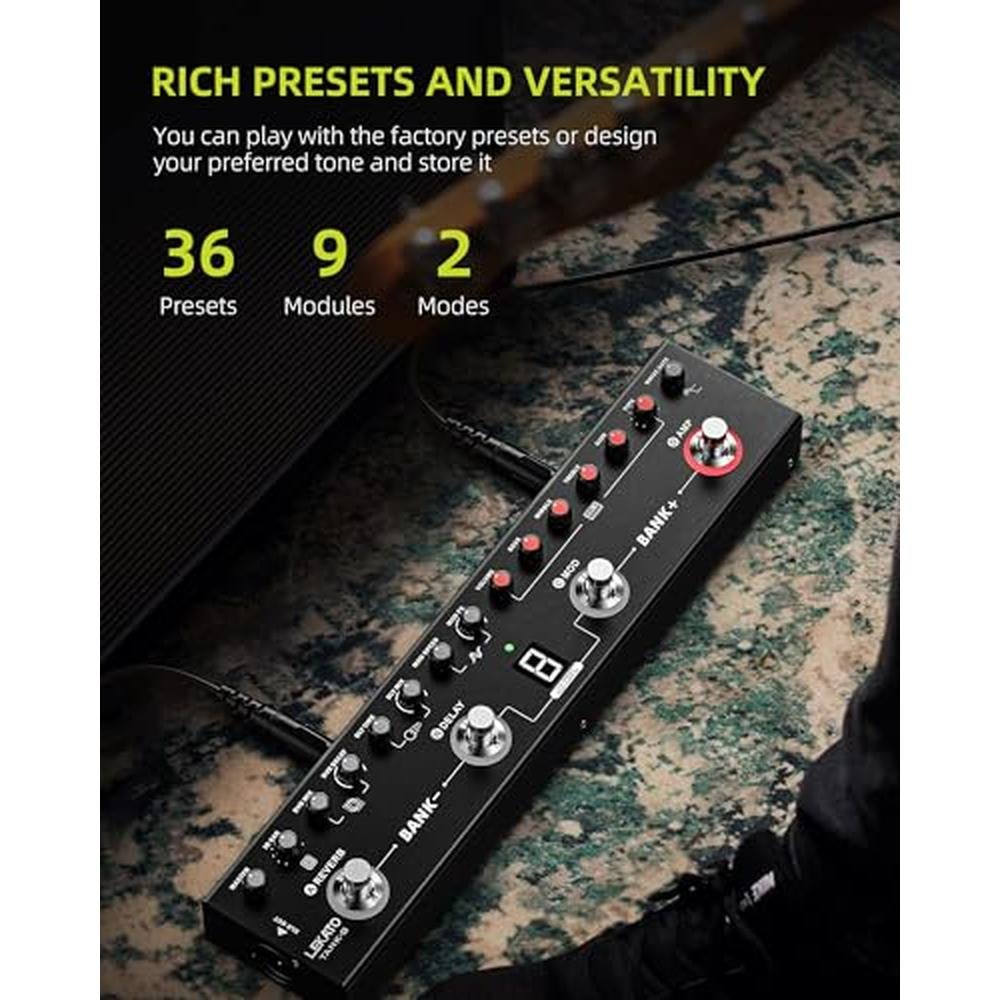 LEKATO Multi Effects Guitar Pedal – Side View