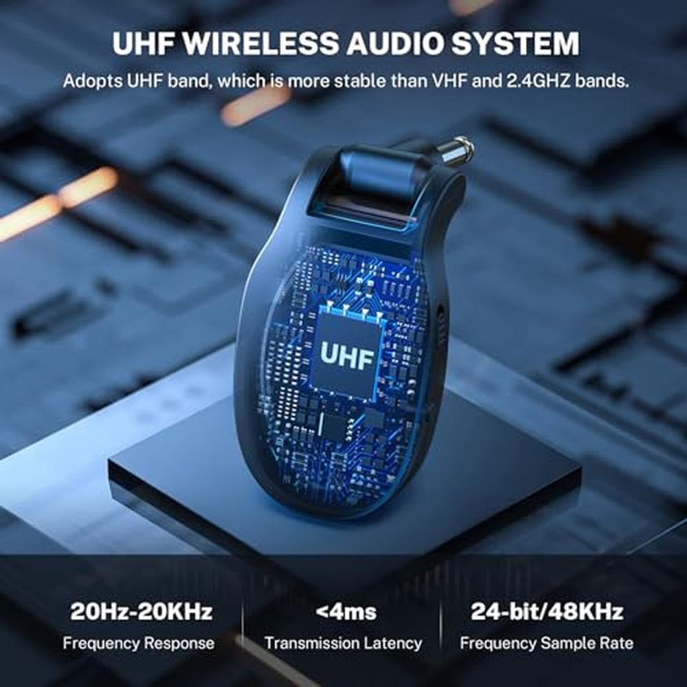 LEKATO UHF Wireless Guitar System Rechargeable – Close-up Detail