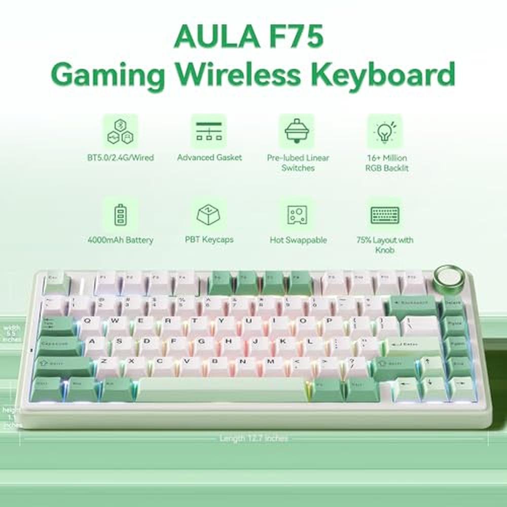 Keyboard Leobog: Leobog x Aula F75 Gaming Keyboard 75% – Side View