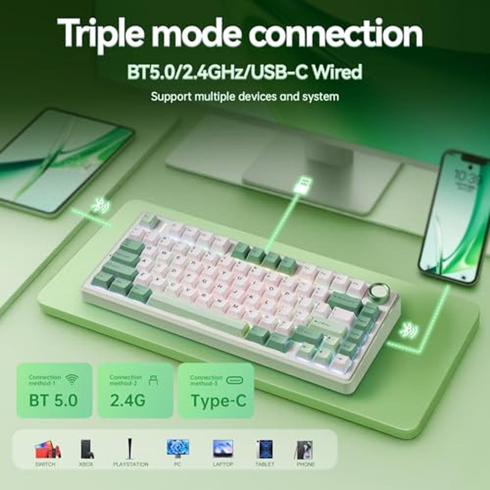 Keyboard Leobog: Leobog x Aula F75 Gaming Keyboard 75% – Close-up Detail