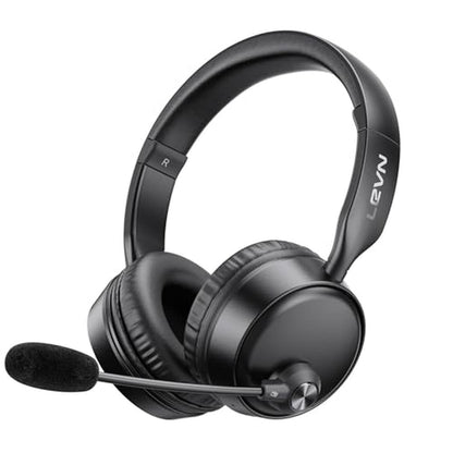 Bluetooth Headset: LEVN Bluetooth Headphones with – Front View