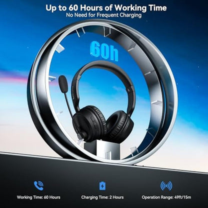 Bluetooth Headset: LEVN Bluetooth Headphones with – Close-up Detail