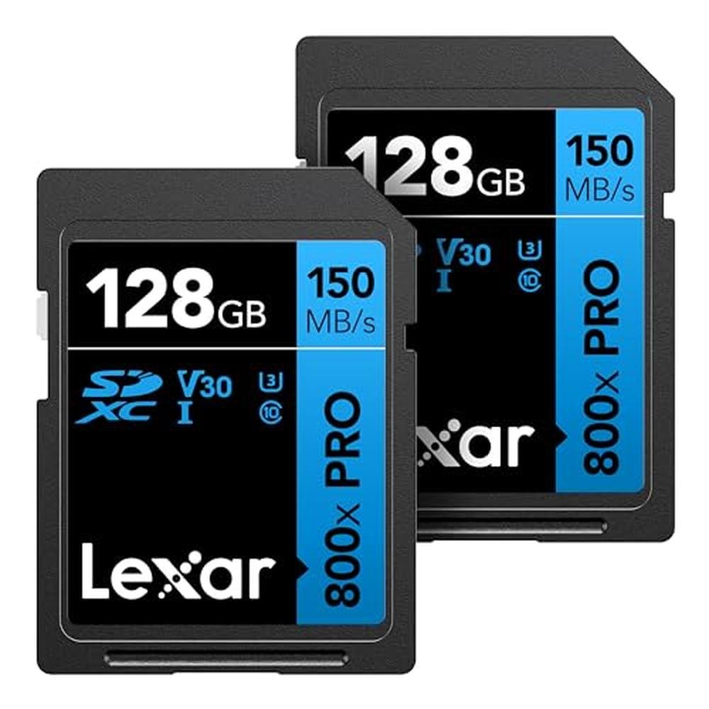 Lexar 128GB: Lexar Professional 2000x SD Card – Front View