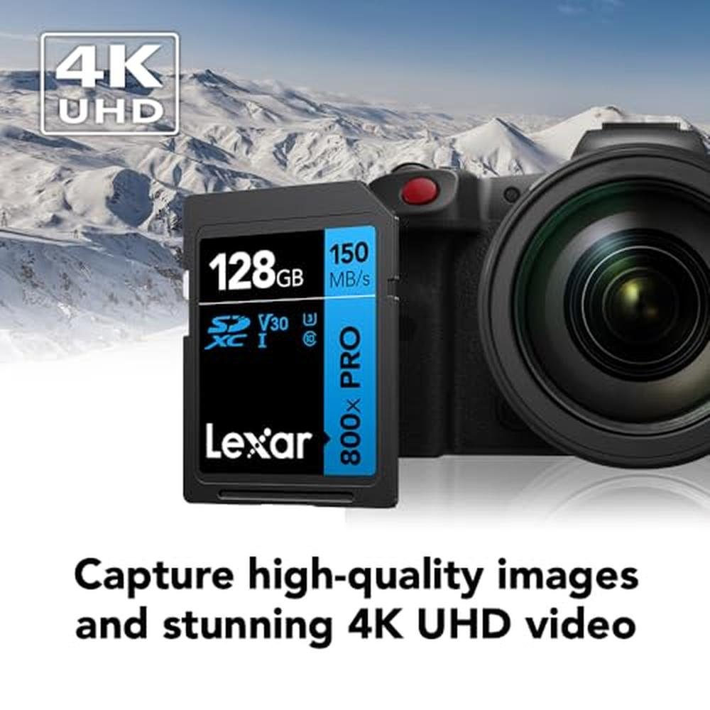 Lexar 128GB: Lexar Professional 2000x SD Card – Close-up Detail
