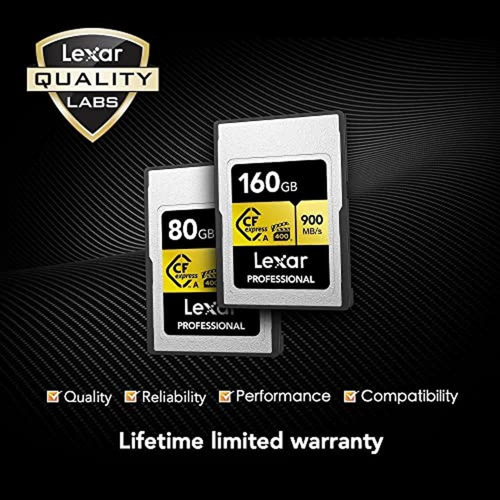 Lexar 160GB: Professional CFexpress Type A Gold Series – Close-up Detail