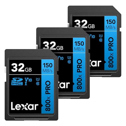 Lexar 32GB: Lexar 800x Pro SD Card UHS-I C10 U1 V10 4K Up – Front View