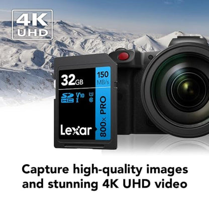 Lexar 32GB: Lexar 800x Pro SD Card UHS-I C10 U1 V10 4K Up – Close-up Detail