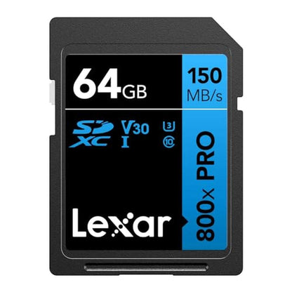Lexar 64GB: High-Performance 800x Pro UHS-I SDXC Memory – Front View