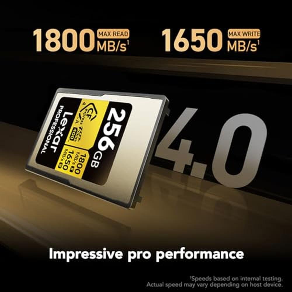 Lexar Gold Series Professional 256GB CFexpress 4.0 Type-A – Side View