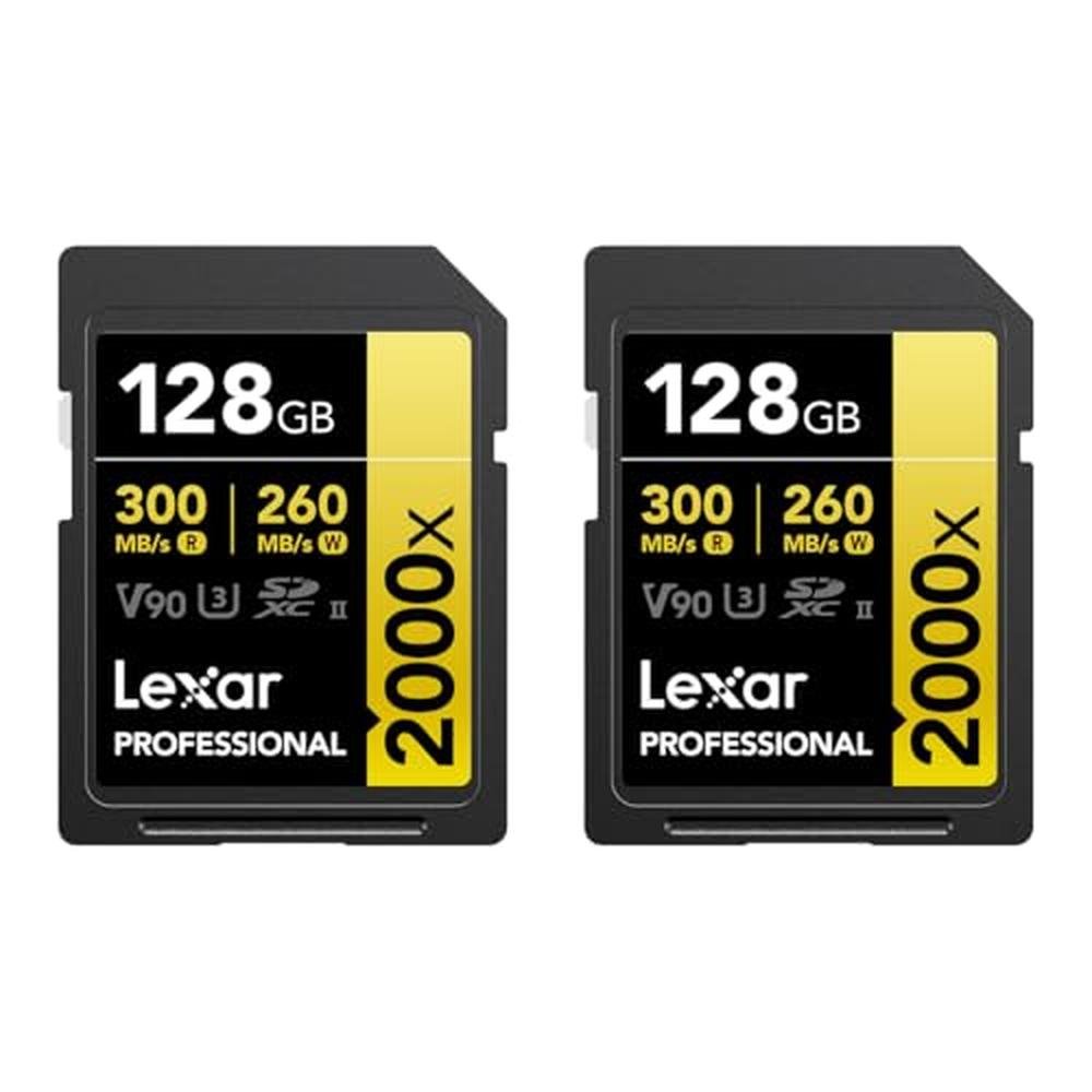 Lexar LSD2000128G: Professional SDXC Memory Card 2000x – Front View