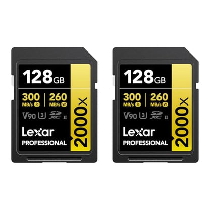 Lexar LSD2000128G: Professional SDXC Memory Card 2000x – Front View