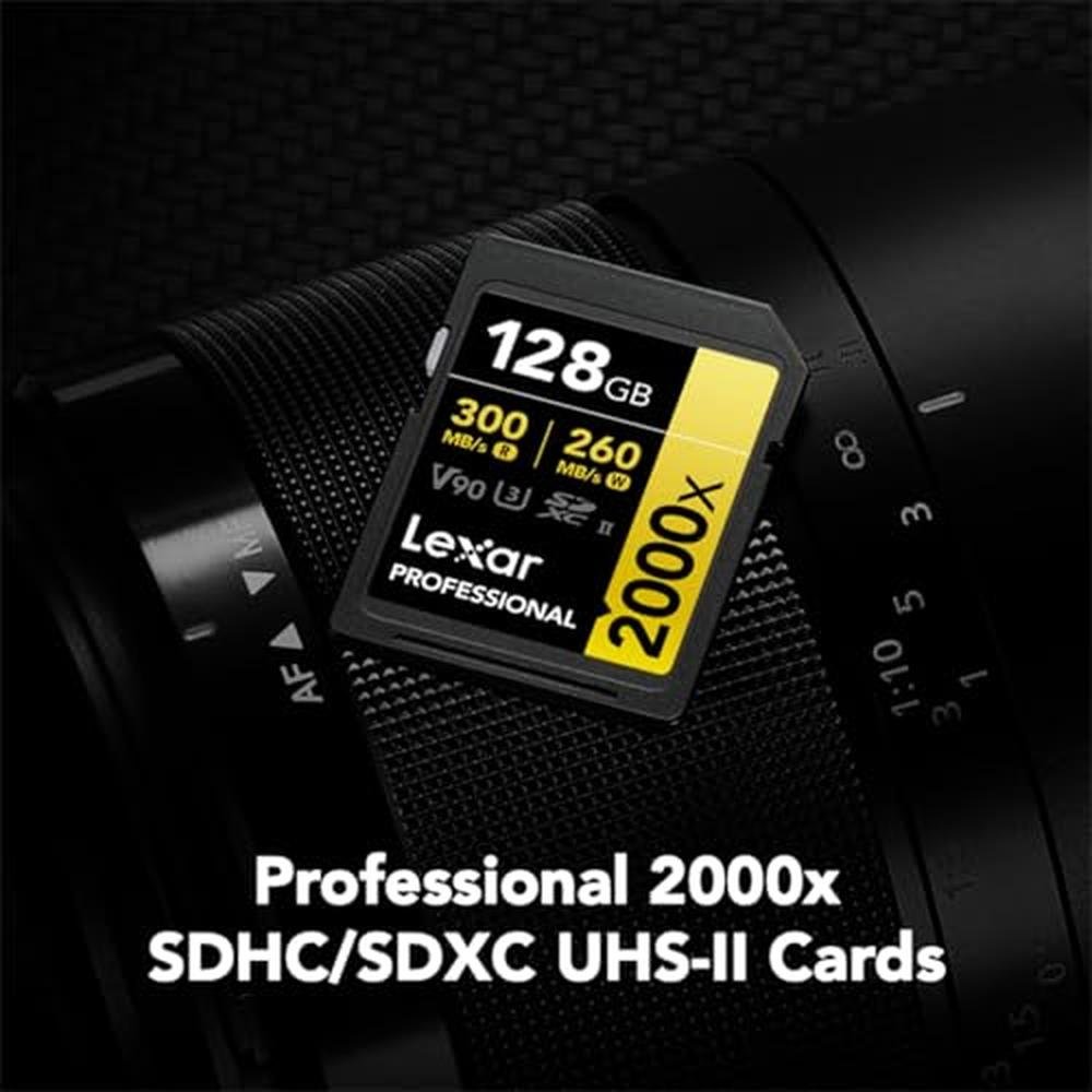 Lexar LSD2000128G: Professional SDXC Memory Card 2000x – Side View