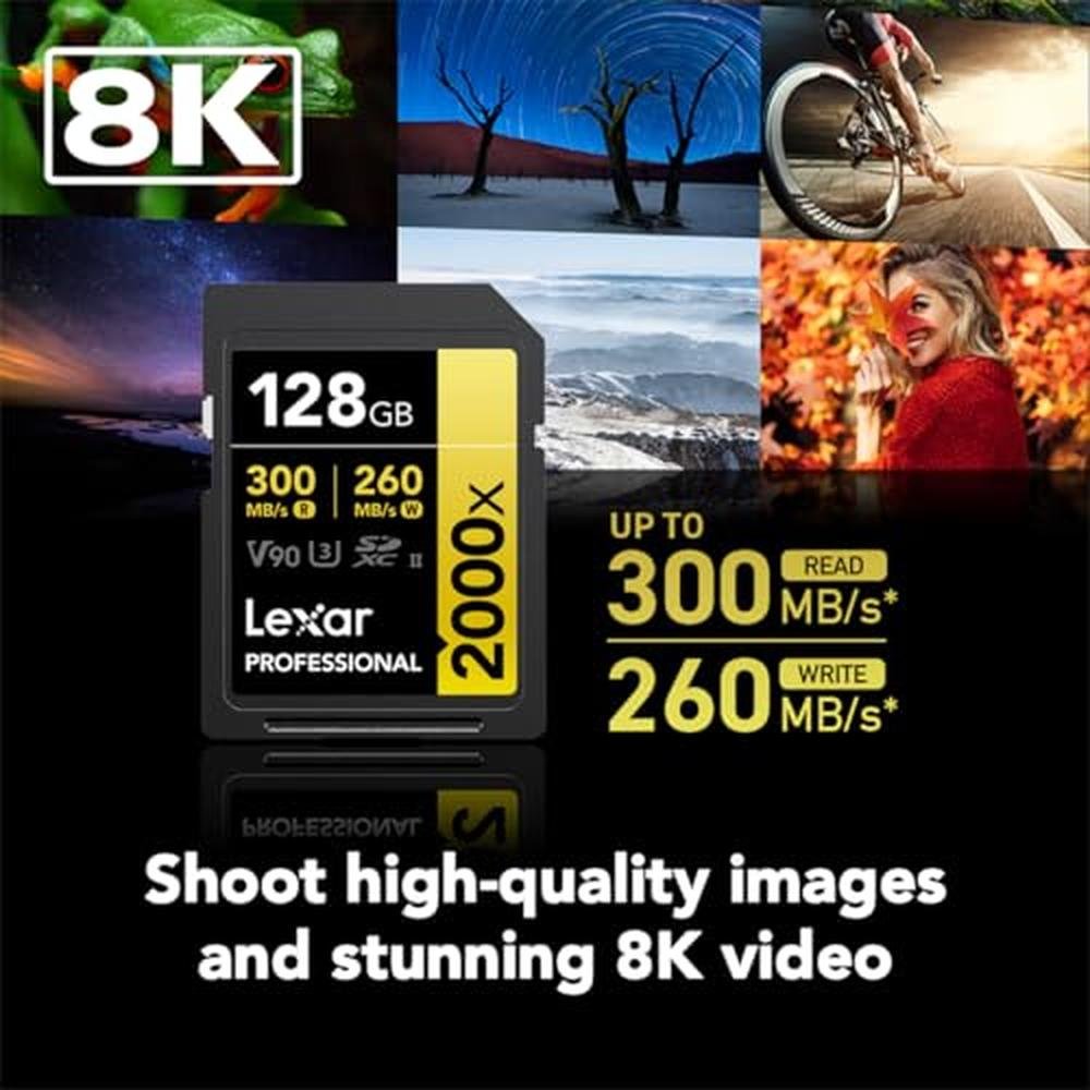 Lexar LSD2000128G: Professional SDXC Memory Card 2000x – Close-up Detail