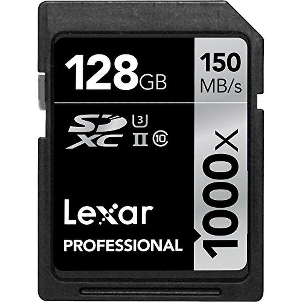 Lexar Professional: 128GB 1000x Speed SDXC UHS-II Memory – Front View
