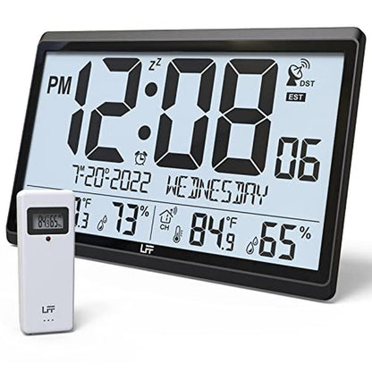 Atomic Clock: LFF Battery Operated Atomic Wall Clock with – Front View