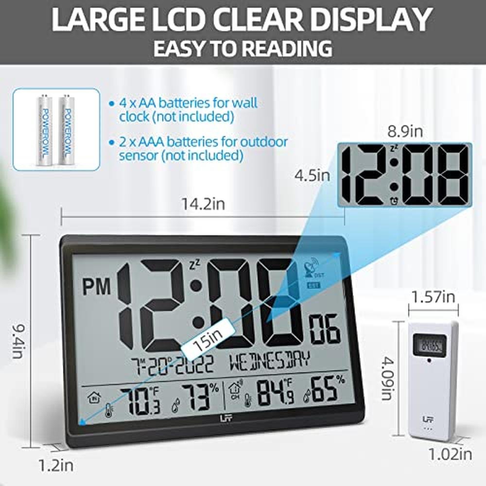Atomic Clock: LFF Battery Operated Atomic Wall Clock with – In Use