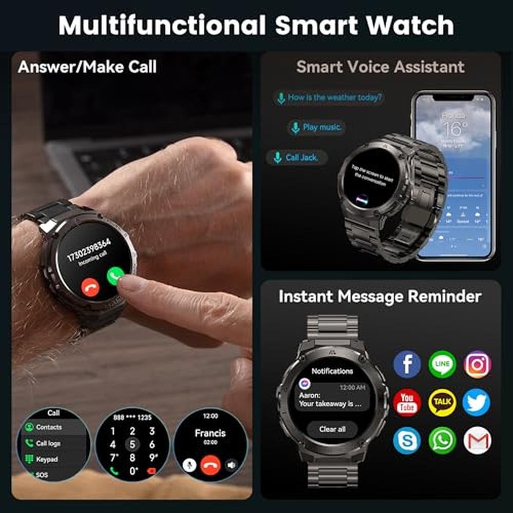 LICHIGY Smart Watch: Men's GPS 50 Days Battery Life 5ATM – Close-up Detail
