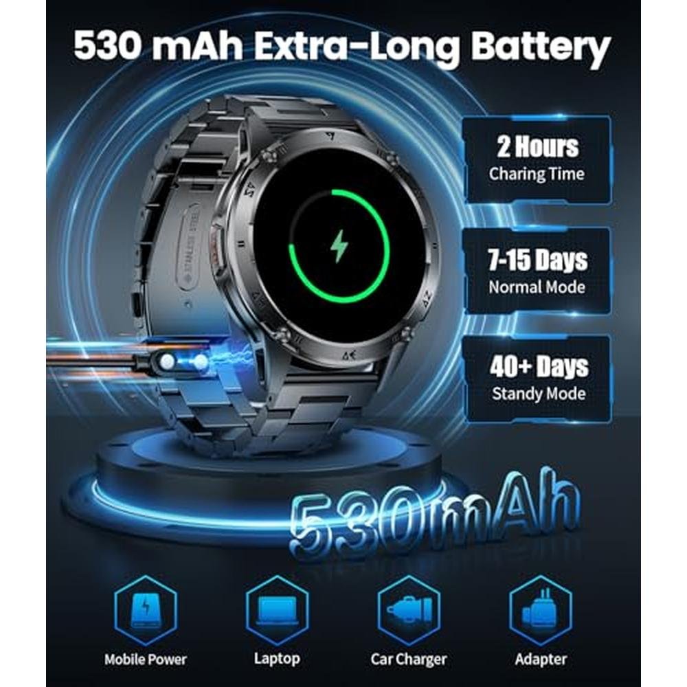 LIGE Military Smart Watch for Men – Close-up Detail