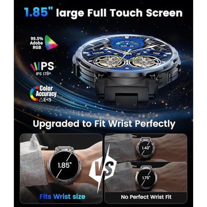 LIGE Smart Watches for Men: 730mAh Battery – Side View