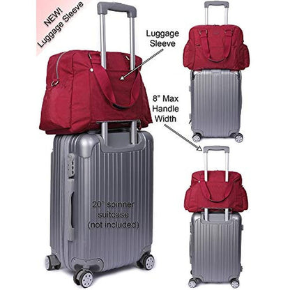 Lily Drew: Nylon Travel Tote Cross-body Carry On Bag – In Use