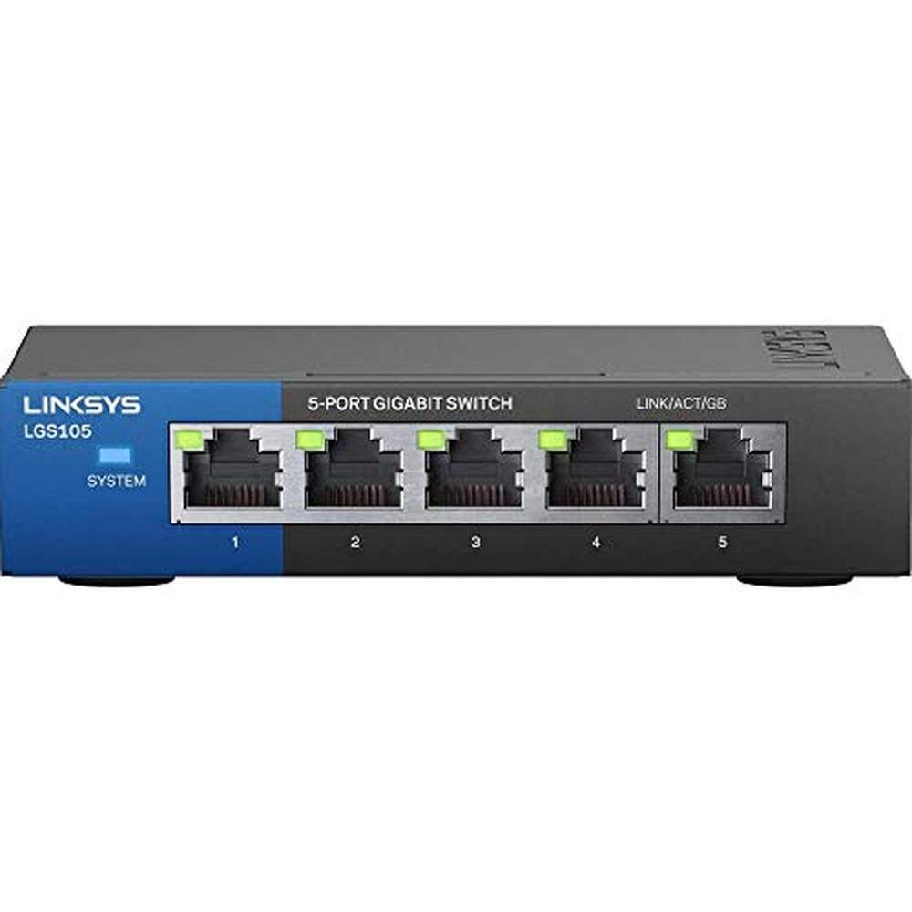 Linksys LGS105: 5-Port Business Desktop Gigabit Ethernet – Side View