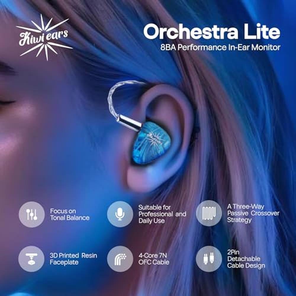 Linsoul Kiwi Ears Orchestra Lite Performance Custom 8BA – Close-up Detail