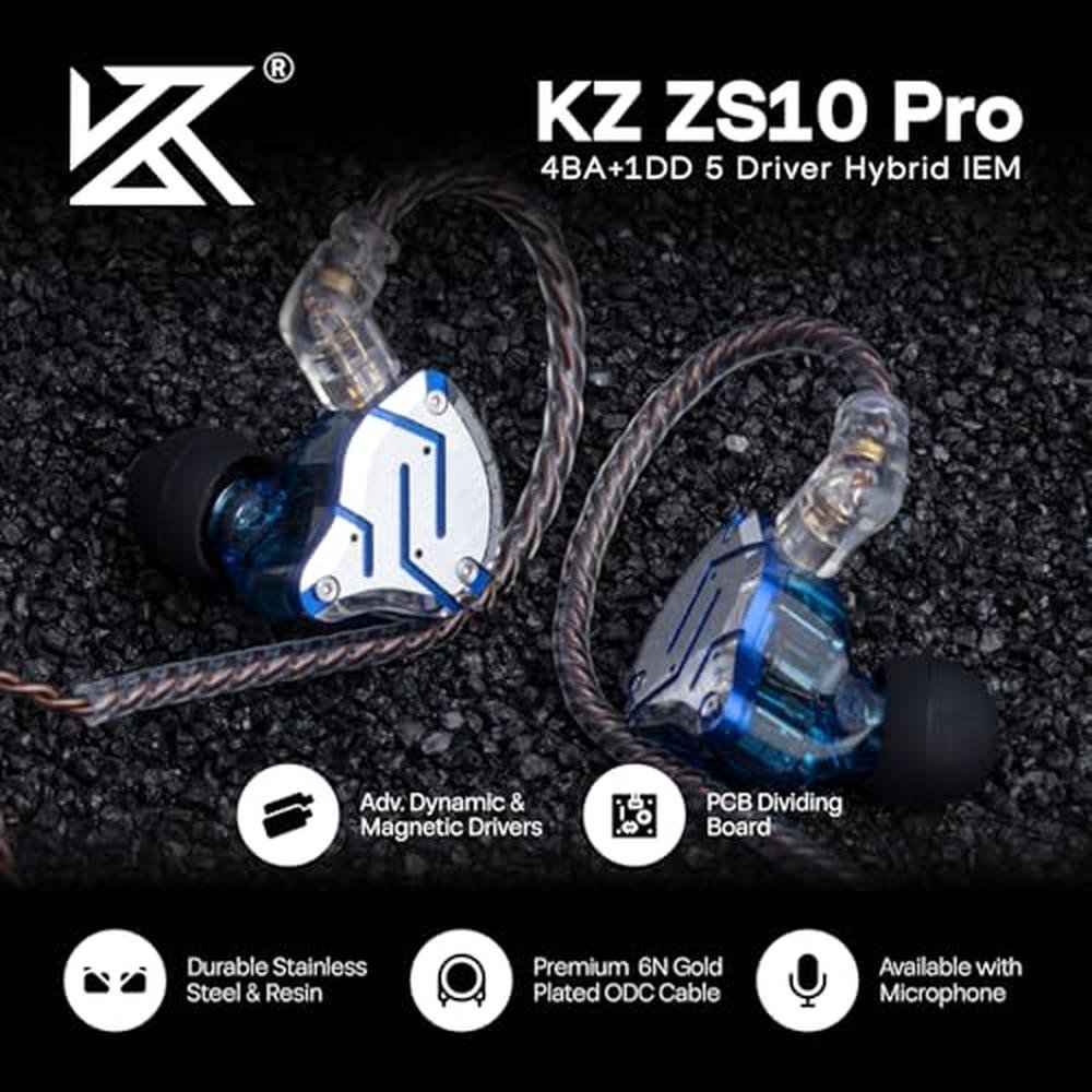 Linsoul KZ ZS10 Pro: 4BA+1DD 5 Driver in Ear Monitor – In Use