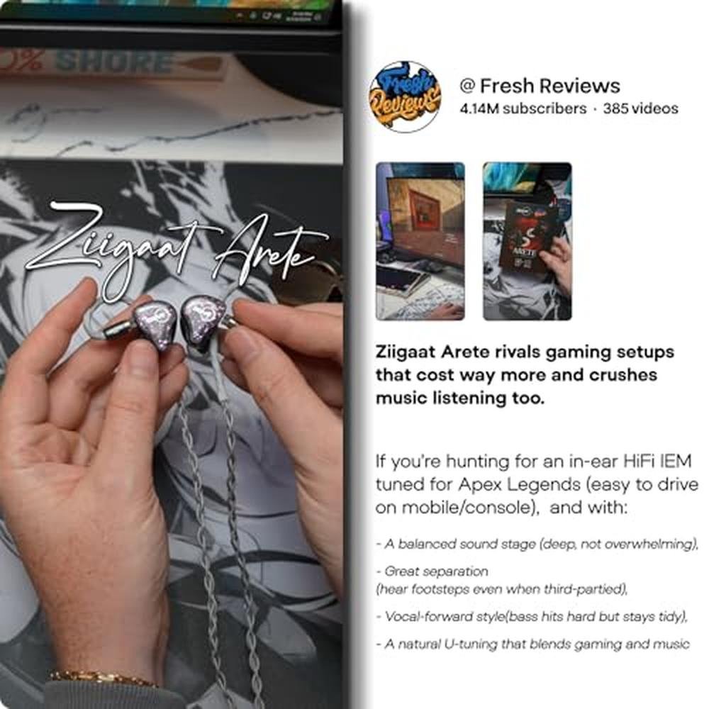 Linsoul ZiiGaat x Fresh Reviews Arete in Ear Monitor – Side View
