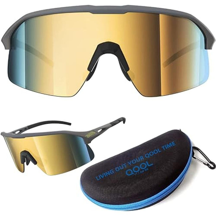 Polarized Wrap-Around Shield Cycling Sunglasses – Front View