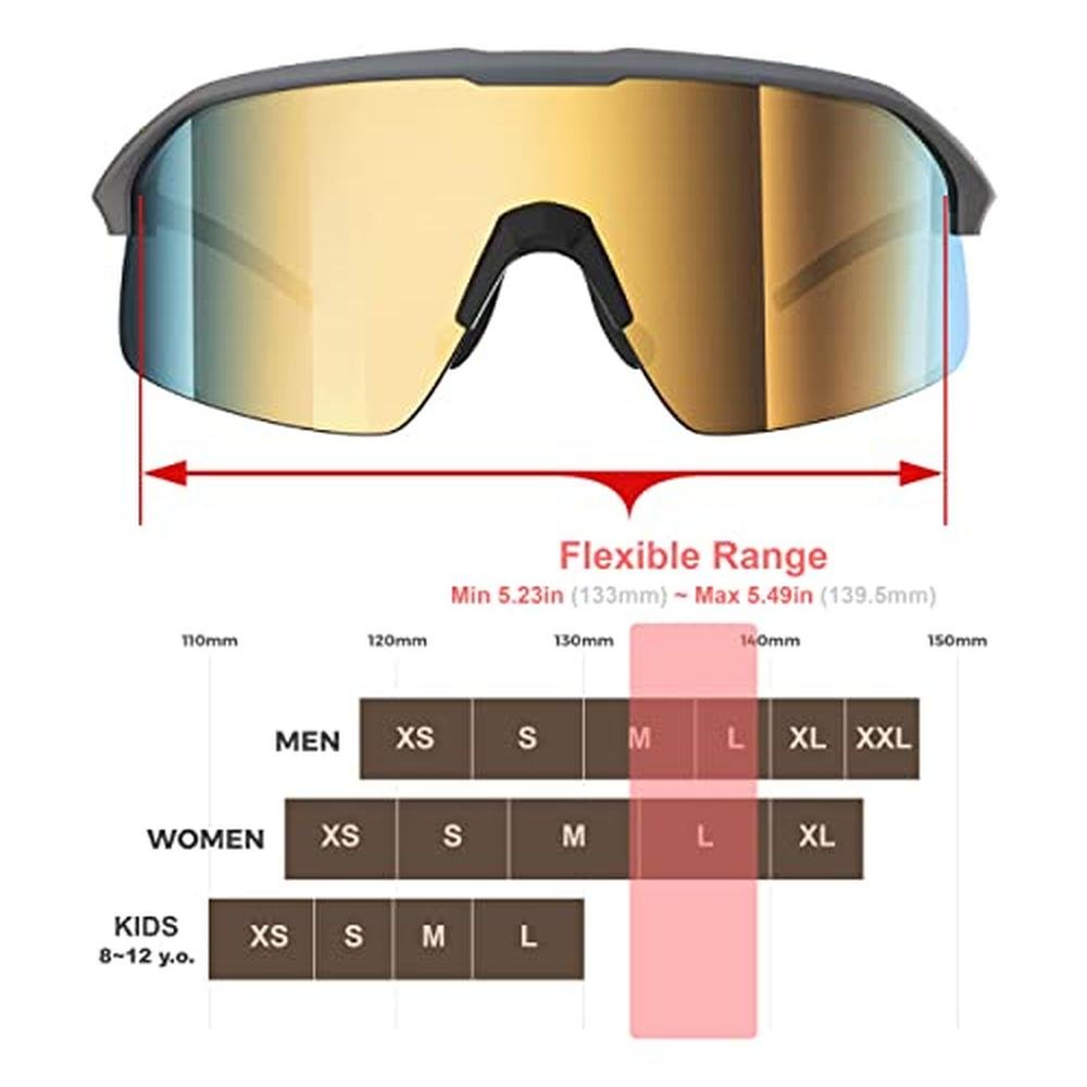Polarized Wrap-Around Shield Cycling Sunglasses – Side View