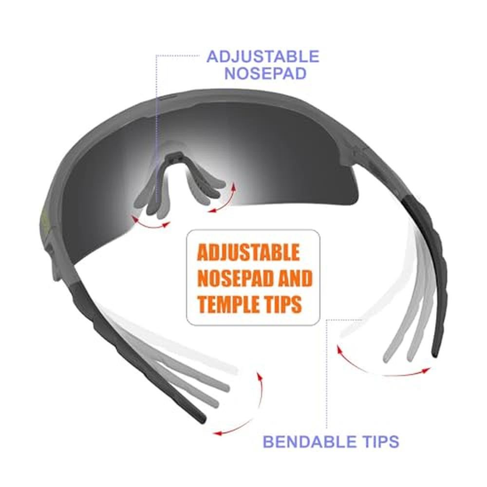Polarized Wrap-Around Shield Cycling Sunglasses – In Use