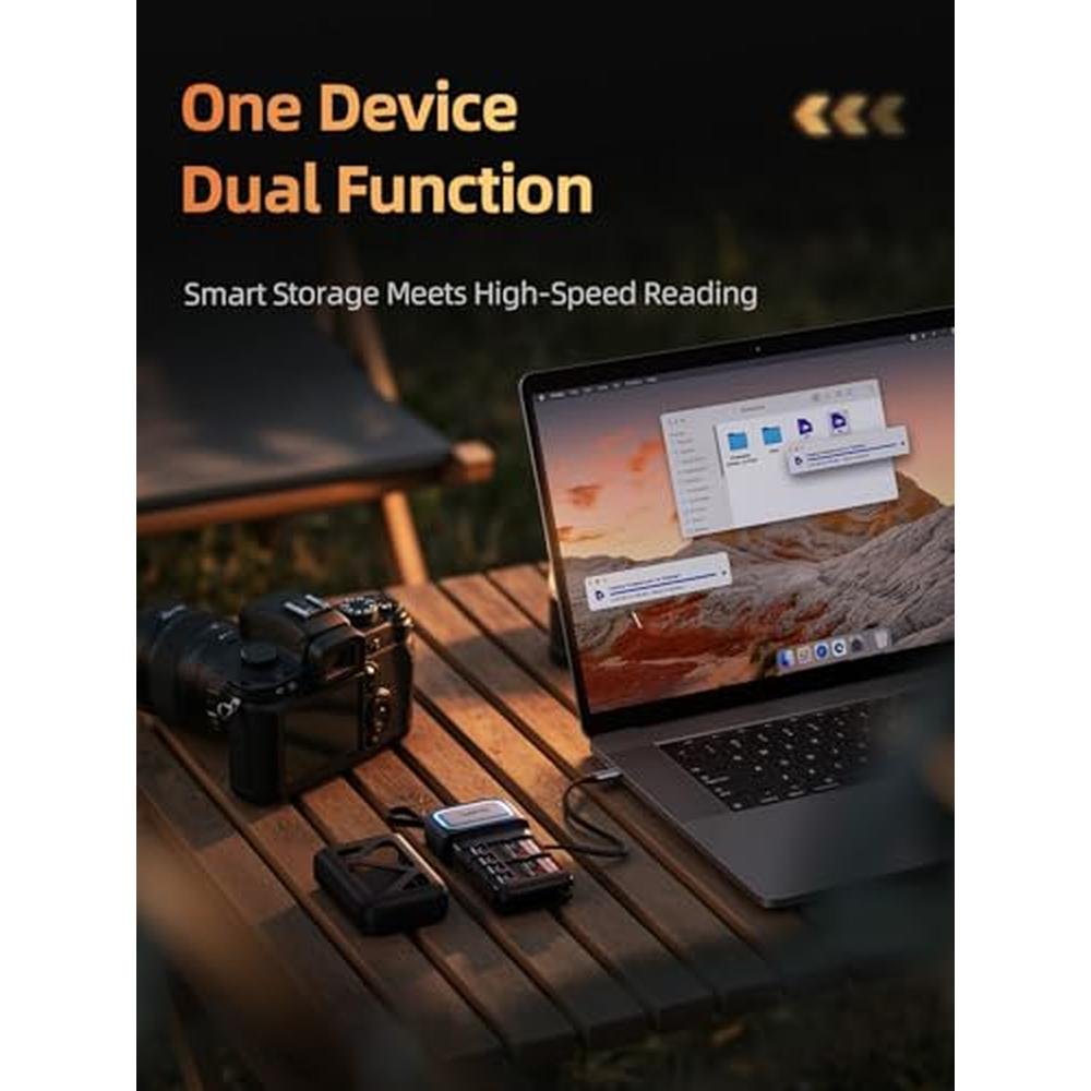 Llano F13 2-in-1 High-Speed SD/Micro SD Card Reader Adapter – Side View