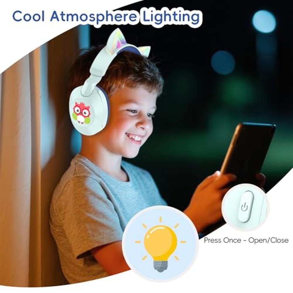LOBKIN Kids Headphones with Microphone Bluetooth 6.0 – In Use