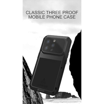 Case iPhone 15 Pro: LOVE MEI Metal Case – Side View