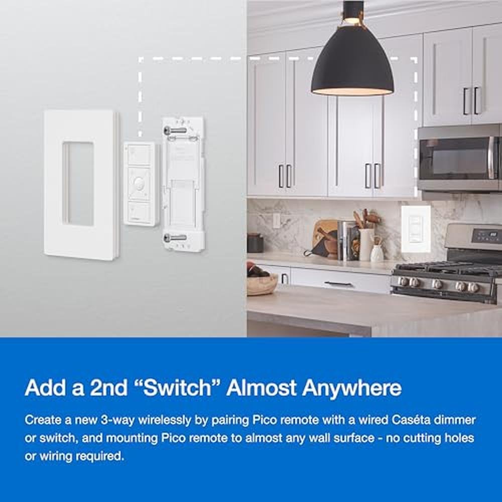 Lutron Caseta 3 Way Smart Dimmer Light Switch Kit – Side View