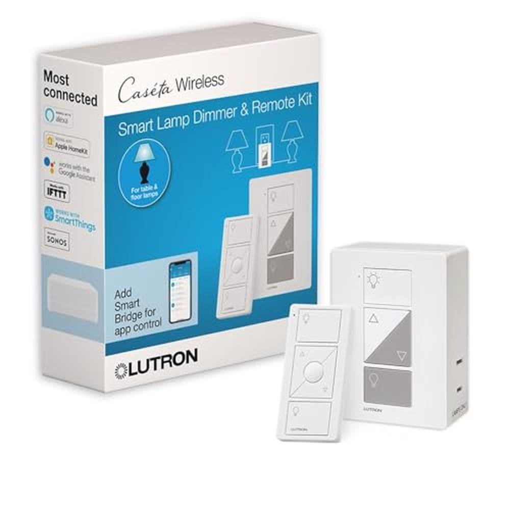 Lutron Caseta Plug-In Smart Lamp Dimmer Switch Kit with – Front View