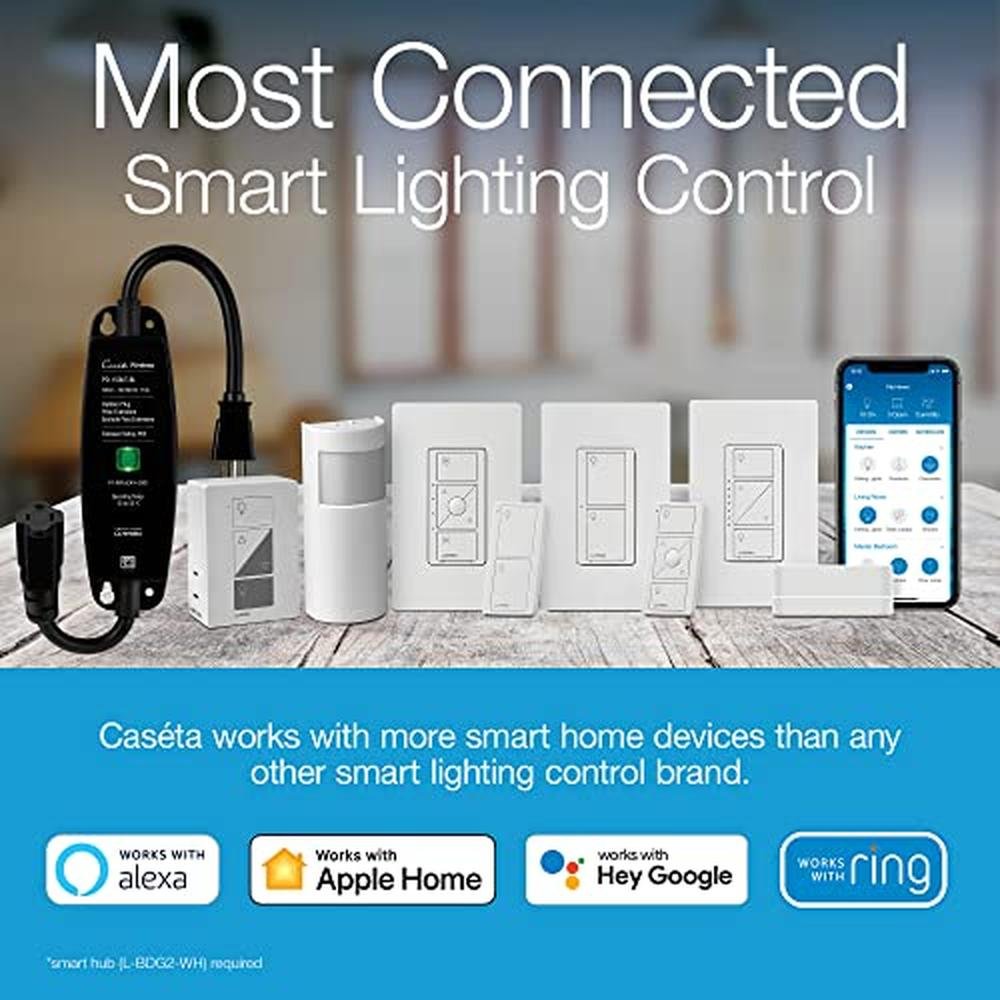 Lutron Caseta Plug-In Smart Lamp Dimmer Switch Kit with – Side View