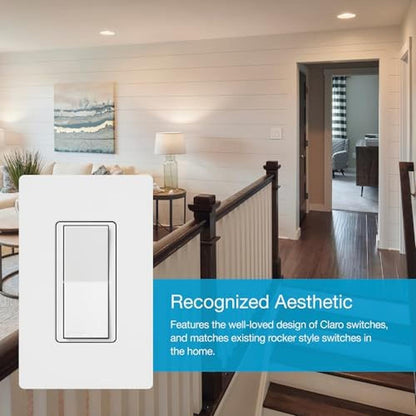 Lutron Caseta Smart Claro Accessory Switch for 3 way For – Side View