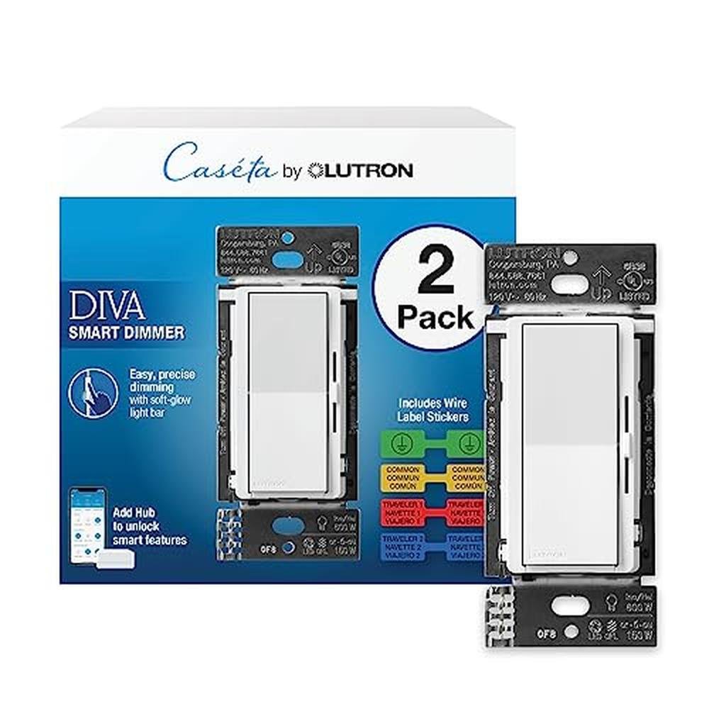 Lutron Diva Smart Dimmer Light Switch for Caseta Lighting – Front View