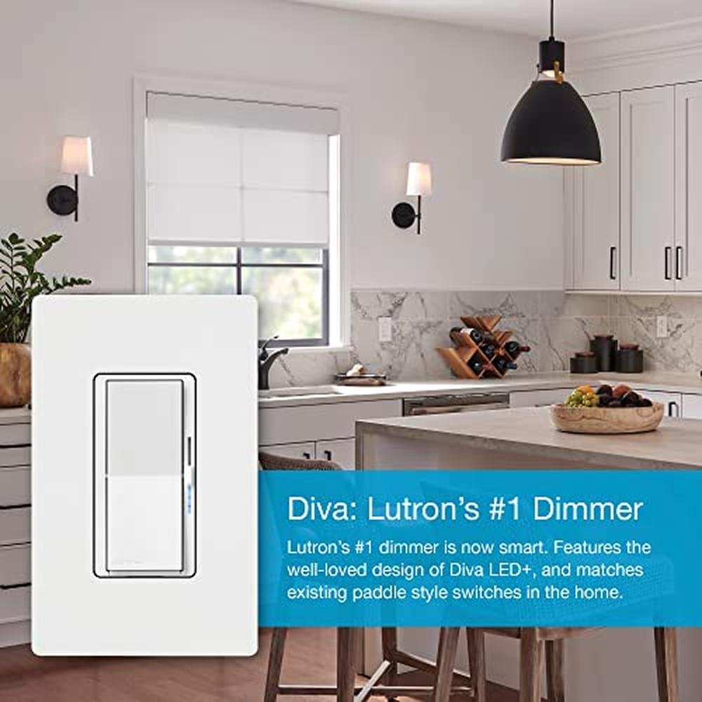 Lutron Diva Smart Dimmer Light Switch for Caseta Lighting – Close-up Detail