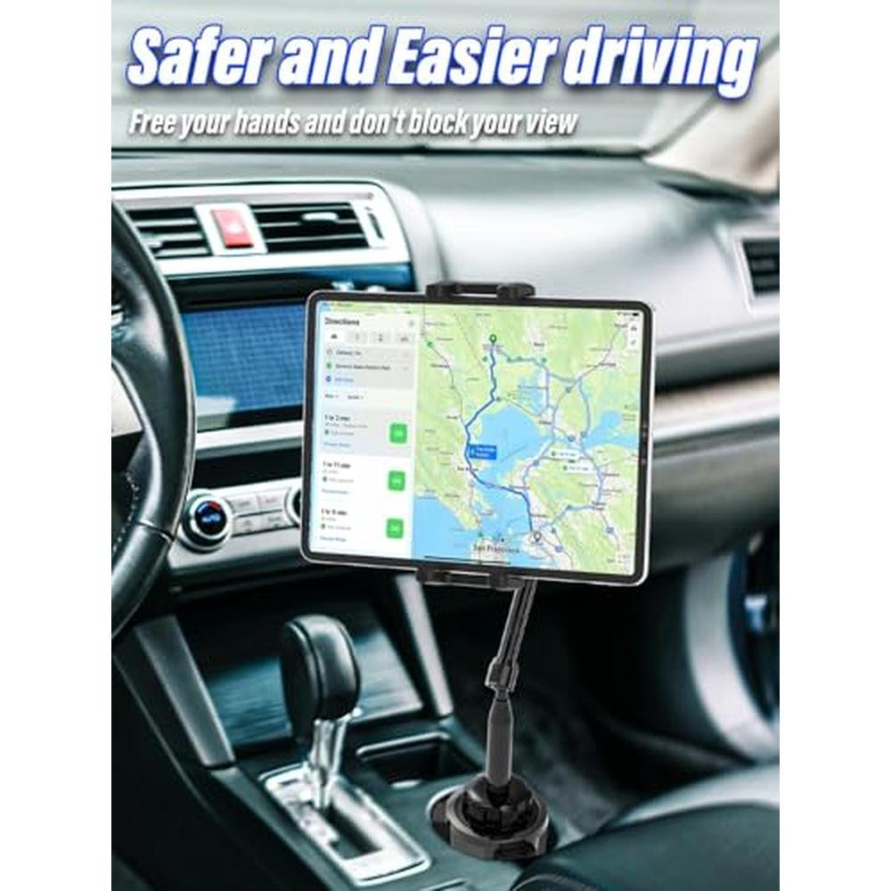 Cup Holder: LYFICCS Car Cup Holder Tablet Mount for 4.7-13 – Side View