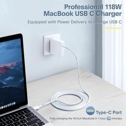 Charger MacBook: Azacvb Mac Book Pro Charger 118W USB C – Side View