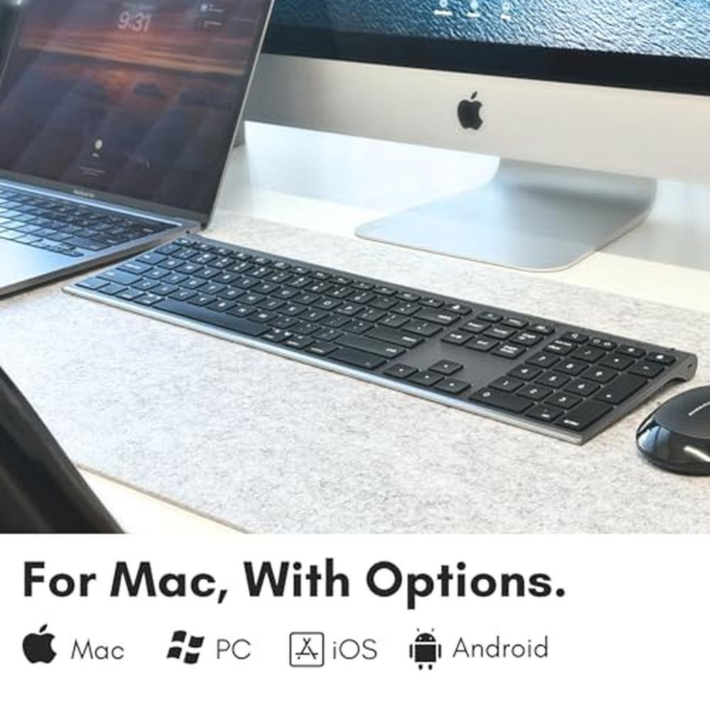 Wireless Bluetooth Keyboard Macally – Side View