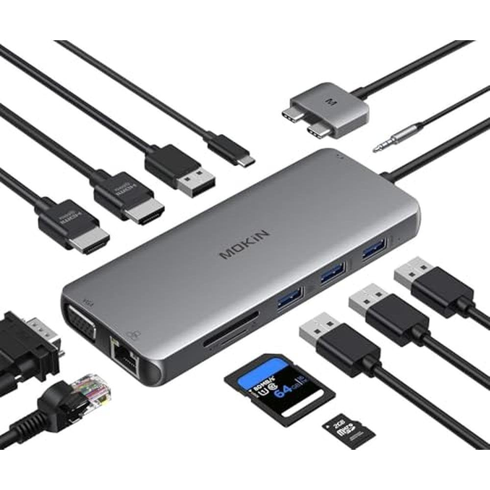 MacBook Dual Monitor Docking Station – Front View