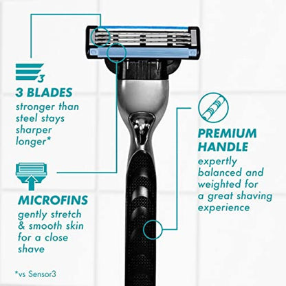 Razor Mach3: Gillette Mach3 Turbo Blades – Side View