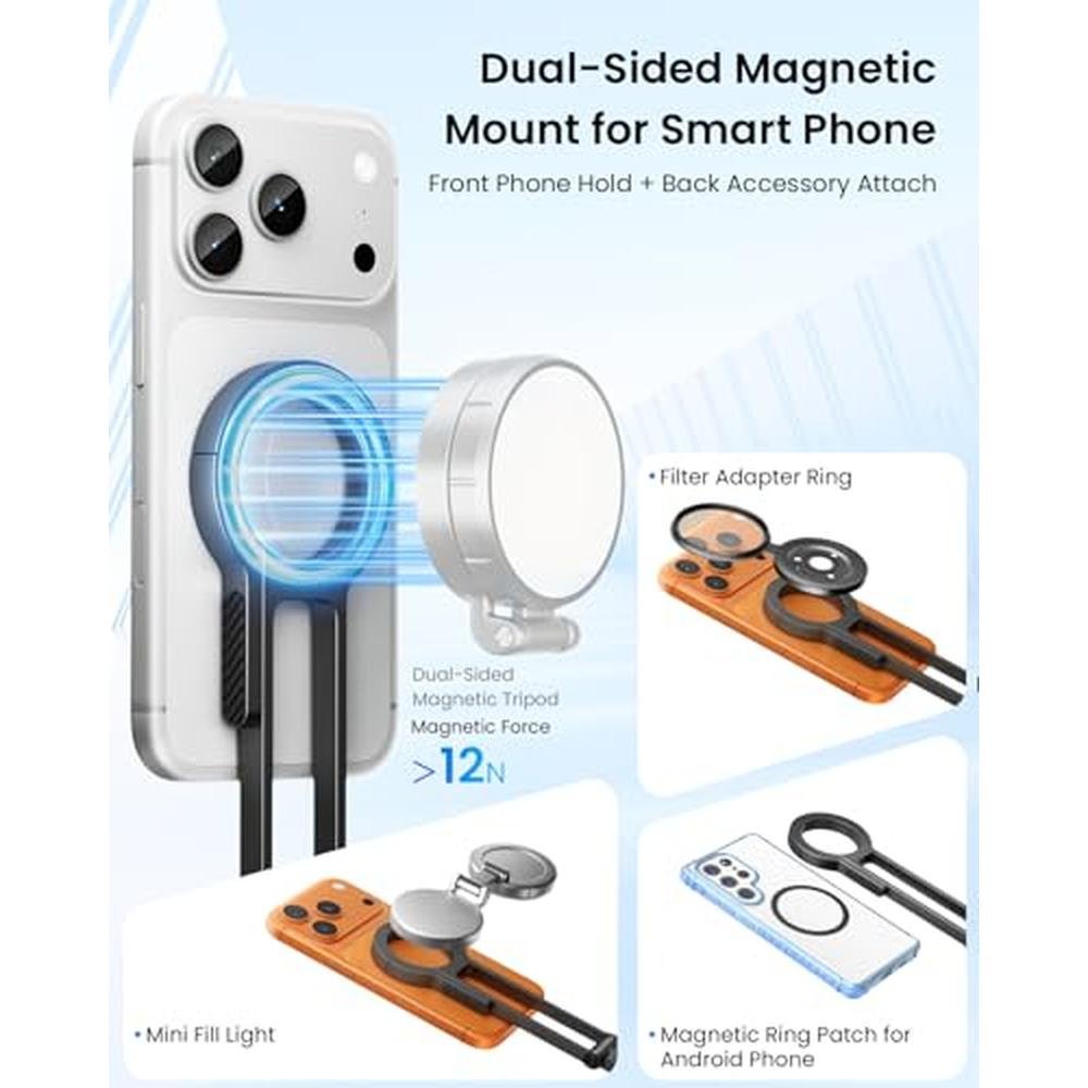 Magnetic Phone: Maectech Magnetic Phone Tripod – Side View