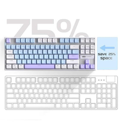 Blue MageGee: MageGee 75 Mechanical Gaming Keyboard Blue – Close-up Detail