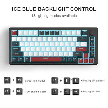 Gaming Keyboard: MageGee 75 Mechanical Compact Blue Backlit – Side View